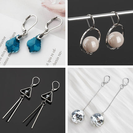 50pcs Stainless Steel Lever Back Earring Clasps, leverback French Earring Hooks, Hypoallergenic Ear Wire findings for Making dangles Earrings, Smooth to Open & Close, 10x16mm for Jewelry Making