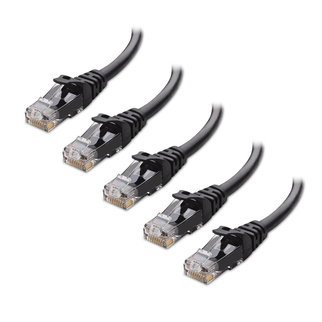 10Gbps 5-Pack Snagless Short Cat 6 Ethernet Cable