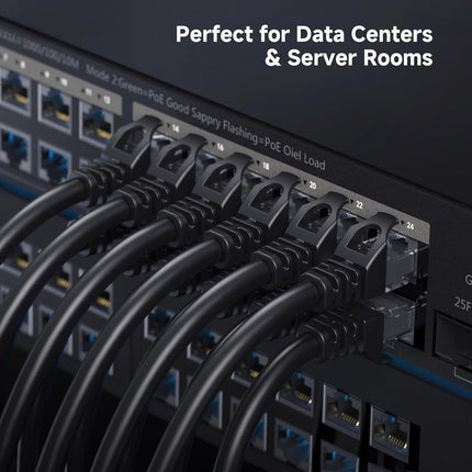 10Gbps Snagless Cat 6 Ethernet Cable - 20ft, Cat 6 Cable, Cat6 Cord, Ethernet Cord, Black