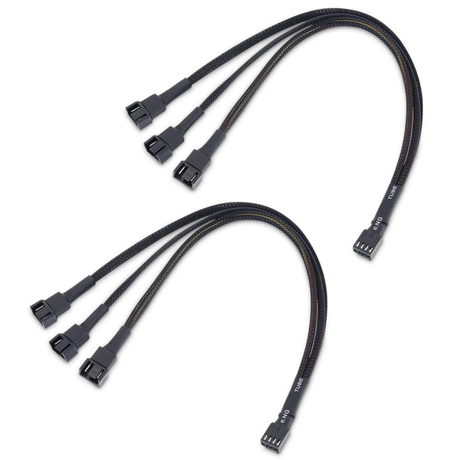 2-Pack 3 Way 4 Pin PWM Fan Splitter Cable