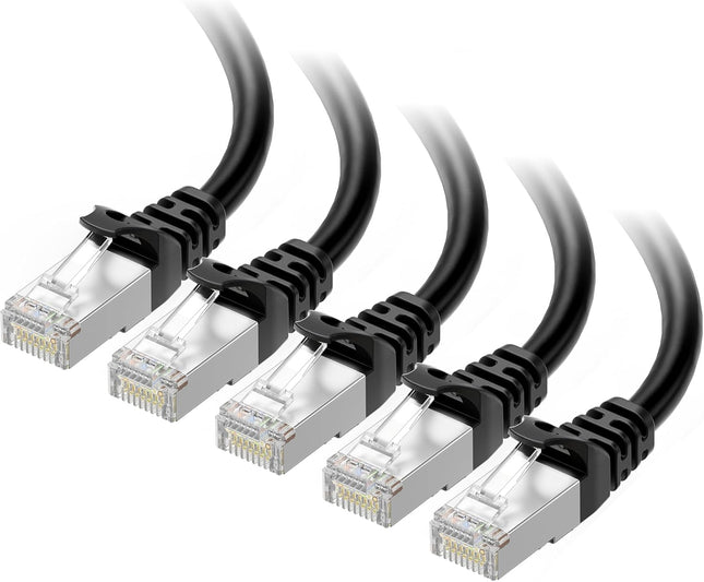 10Gbps 5-Pack Snagless Short Shielded Cat 6A Ethernet Cable