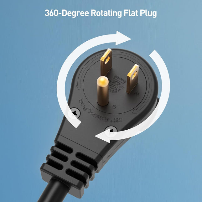 ETL Listed 2-Pack 16 AWG 360 Degree Rotating Flat Plug Short Extension – product detail