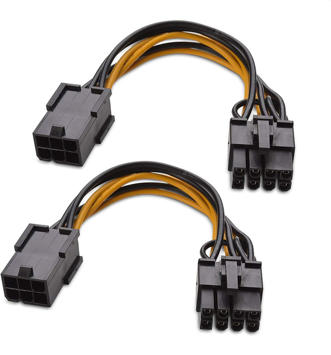 2-Pack 6 Pin to 8 Pin PCIe Adapter Power Cable