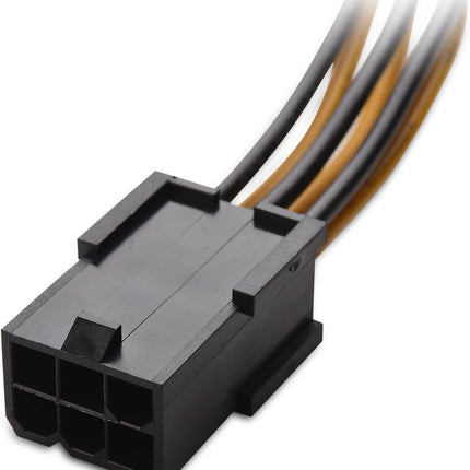 2-Pack 6 Pin to 8 Pin PCIe Adapter Power Cable - 4 Inches
