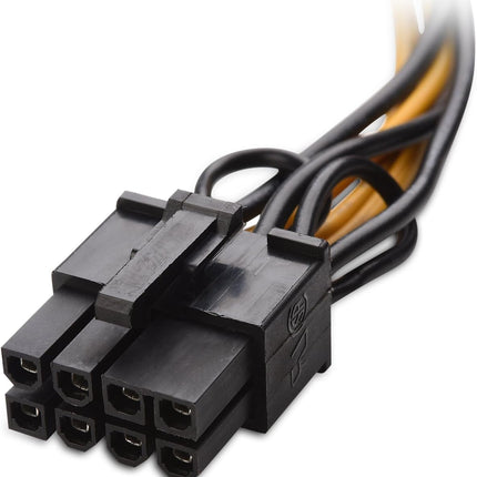 2-Pack 6 Pin to 8 Pin PCIe Adapter Power Cable - 4 Inches