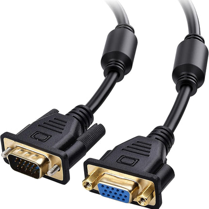 VGA Extension Cable (VGA Cable Male to Female) - 6 Feet, Not Dual Male Cord, Not for DB9/Serial Use
