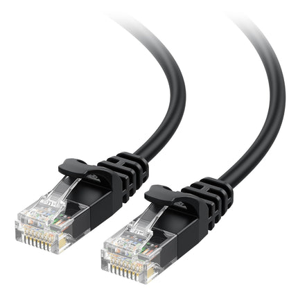 10Gbps Snagless Cat 6 Ethernet Cable - 25ft, Slim Profile Cat 6 Cable, Cat6 Cord, Thin Ethernet Cord, Black