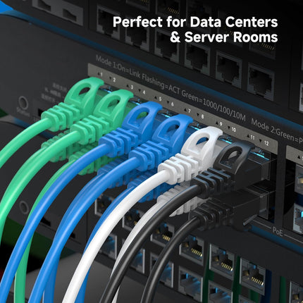 10Gbps Snagless Cat 6 Ethernet Cable - 25ft, Slim Profile Cat 6 Cable, Cat6 Cord, Thin Ethernet Cord, Black