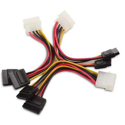 3-Pack 4 Pin Molex to Dual SATA Power Y-Cable Adapter- 6 Inches