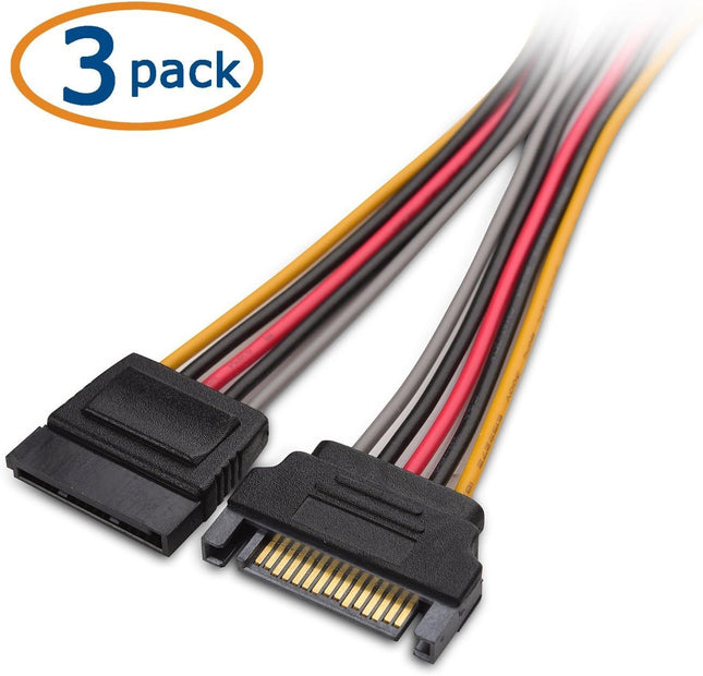 3-Pack 15 Pin SATA Power Extension Cable – product detail