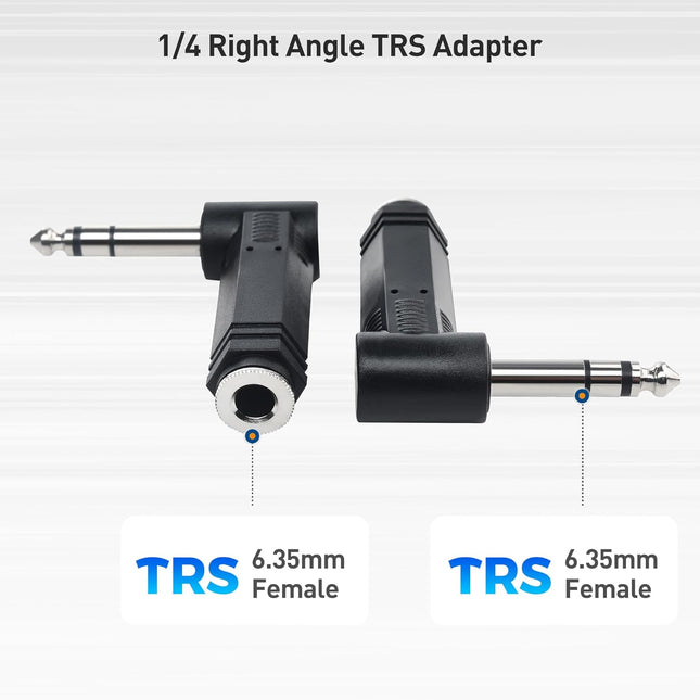 2-Pack 1/4 Right Angle TRS Adapter – product detail