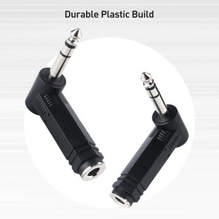 2-Pack 1/4 Right Angle TRS Adapter - 6.35mm Right Angle Adapter, 1/4 TRS Audio Connector for Professional Audio Equipment