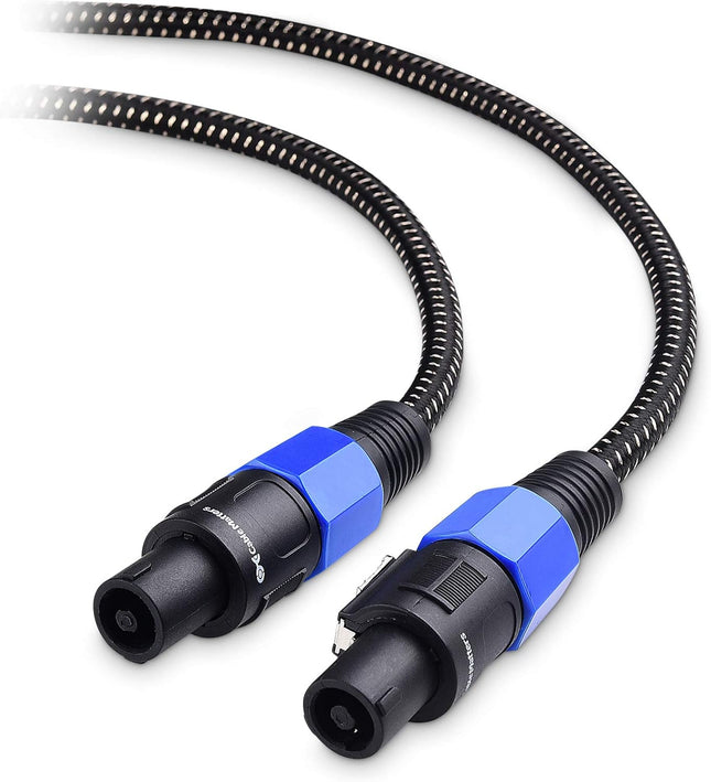 Premium Braided 12AWG Speaker Cable 3 ft Compatible with Speakon NL4FC Port V1258-DP02-B-3618