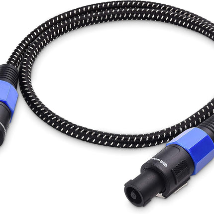 Premium Braided 12AWG Speaker Cable 3 ft Compatible with Speakon NL4FC Port