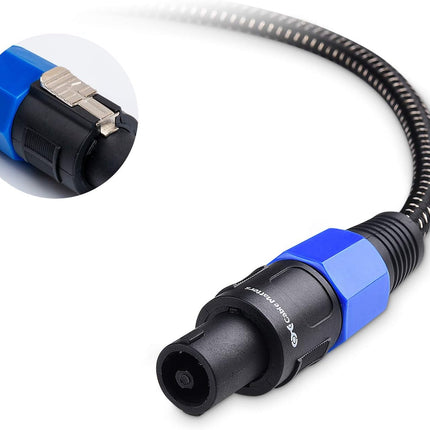 Premium Braided 12AWG Speaker Cable 3 ft Compatible with Speakon NL4FC Port