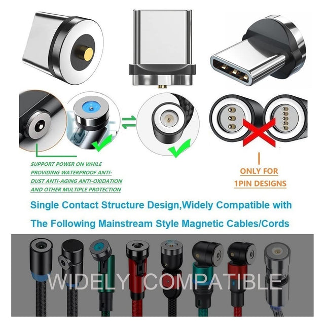 Magnetic Charging Tips Series (Type-c Tips)/10pc Magnetic Type-C Tips Just Charger Without USB Cable & – product detail