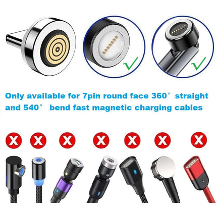 Magnetic Charging Tips 7pin Series (USB-C Tips) 6pcs,Magnetic Type-C Tips,Just 3.0A&7Pin Data Charger Tips Without USB Cable
