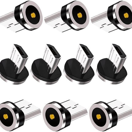Magnetic Charging Series (Micro Tips) 10pcs,Just Micro USB Tips Without USB Cable Cords,Compatible for MicroAndriod SmartSeries.