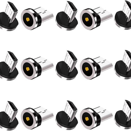 Magnetic Charging Tips Micro-USB 15pcs,1Pin 360° Rotate Connector Adapter for Micro USB Ports Series,Just Plugs to Charging/Water-dustproof/antioxidant Without Cord&Non-Data