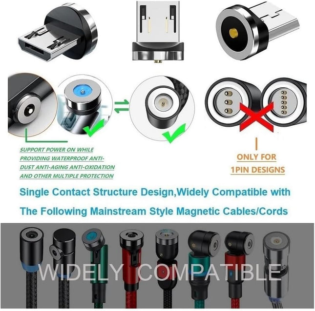 Magnetic Charging Tips Micro-USB 15pcs 1Pin 360 Degree Rotate Connector Adapter for Micro USB – product detail