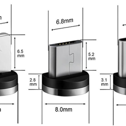Magnetic Charging Tips Micro-USB 15pcs,1Pin 360° Rotate Connector Adapter for Micro USB Ports Series,Just Plugs to Charging/Water-dustproof/antioxidant Without Cord&Non-Data