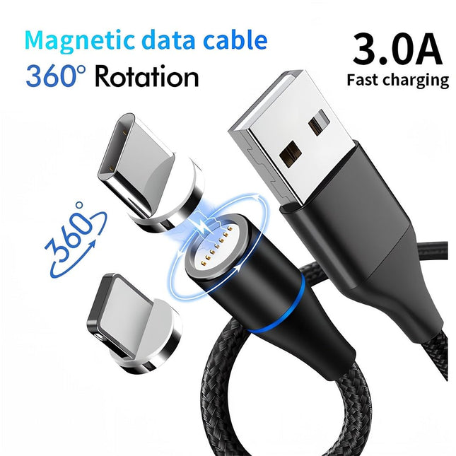 Magnetic Charging Cable 7Pin Sereis 2Pack 1Ft USB-C Short Cable Sets Fast Charging Compatible for USB – product detail