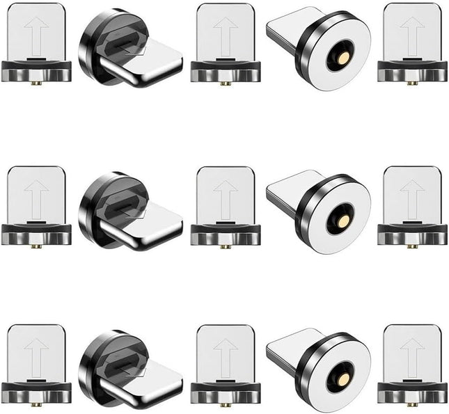 Magnetic Charging Tips lPhone 15pcs 1Pin 360 Degree Rotate Connector Adapters for iOS-Lightlng
