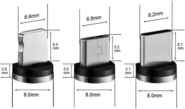 Magnetic Charging Tips lPhone 15pcs 1Pin 360 Degree Rotate Connector Adapters for iOS-Lightlng – product detail