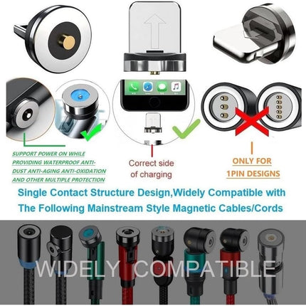 Magnetic Charging Tips lPhone 15pcs,1Pin 360° Rotate Connector Adapters for iOS-Lightlng Ports Series,Just Plugs to Charging/Water-dustproof/antioxidant Without Cord&Non-Data