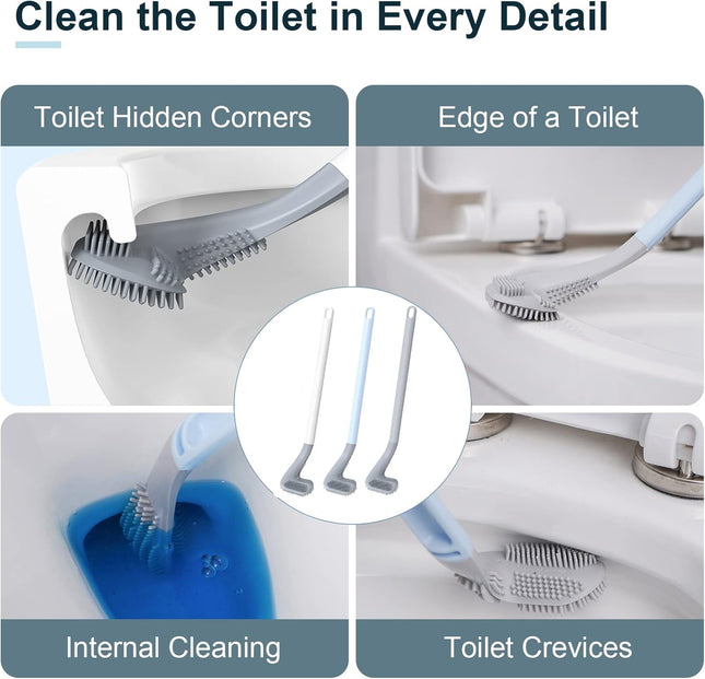 Golf Toilets Brushes Toilet Cleaning Brush Flexible Bendable Silicone Long Handled Toilet Brushes 360 – product detail