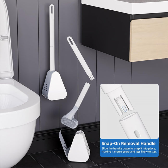 Toilet Brush and Holder Set Silicone Flexible Toilet Brush for Deep Cleaning of Dead Corners Snap-on – product detail