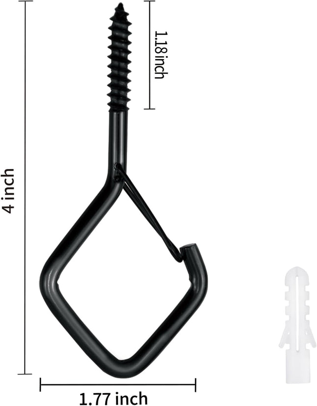 5 PCS Black Eye Screw Hooks 4 Inch Ceiling Hooks for Hanging Heavy Duty Items with Safety – product detail