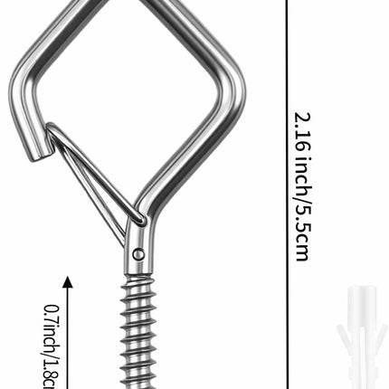 20 Pcs 304 Stainless Steel Eye Screw Hooks for Hanging Heavy Duty.Windproof Ceiling Hooks for Hanging Plants,Cup,Wind Chime,Bird Feeders,Christmas String Lights at Indoor&Outdoor 2.2 Inch