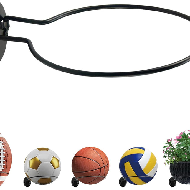 Wall Mount Ball Display Rack, Sports Ball Storage Holder for Basketball, Football, Soccer, Volleyball Collection,Sports Accessories Organizer