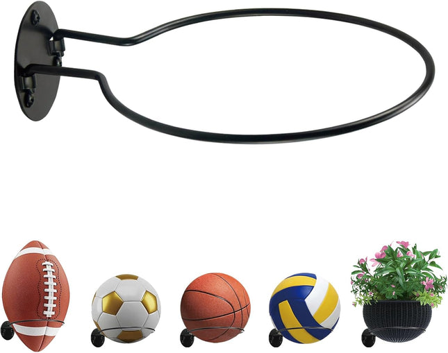 Wall Mount Ball Display Rack Sports Ball Storage Holder for Basketball Football Soccer Volleyball