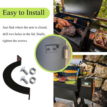 Newly Upgraded BCA002 Grill Lid Door Stop Arc Right Side for Most Traeger Grills, Fits Pro Series 22, Tailgater 20, Century 885, Eastwood 22, Include Door Stop Arc (Right Side) W/Screw