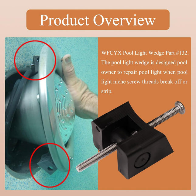 3 Pcs Pool Light Wedge Part 132 Swimming Pool Light Wedge Fixes Broken Swimming Pool – product detail