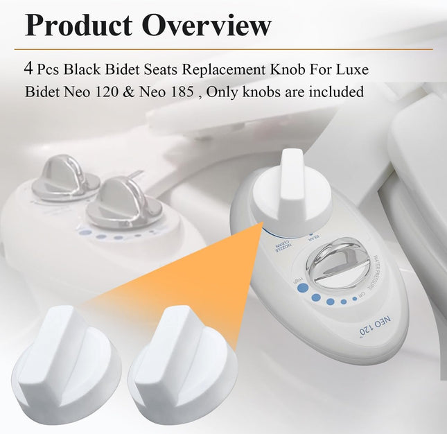4 Pcs White Bidet Seats Replacement Knob Fit for Luxe Bidet Neo 120 & Neo – product detail