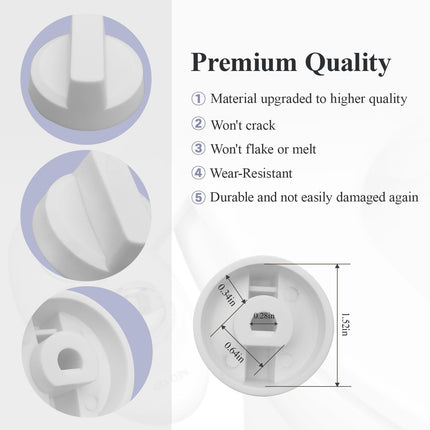 4 Pcs White Bidet Seats Replacement Knob Fit for Luxe Bidet Neo 120 & Neo 185, Knob Accessories for Luxe Bidet Neo 120 & Neo 185, Neo Knob, Non-Electric Bidet Attachment for Toilet Seat