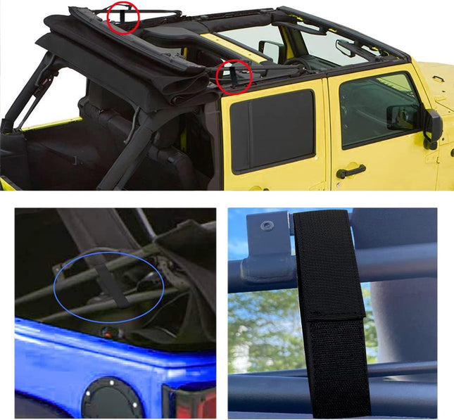Soft Top Straps Back Window Straps for Jeep Wrangler JK Soft Top Tie Down Straps for (Pack of – product detail