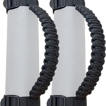 Roll Bar Grab Handles for Jeep Grab Handles for Jeep Wrangler YJ TJ JK JKU JL JLU 1987-2024 Paracord Grab Handle 250 Pounds Load,Black