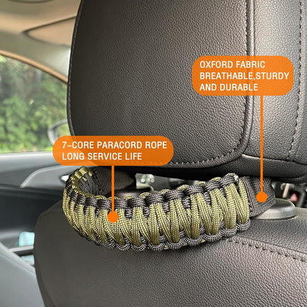 Headrest Grab Handles Universal Grip Handles,Passenger Support Handles for Jeep Wrangler,Ford Bronco,Toyota,Tacoma,Trucks,SUV,Cars,2Pack (Black&Olive)