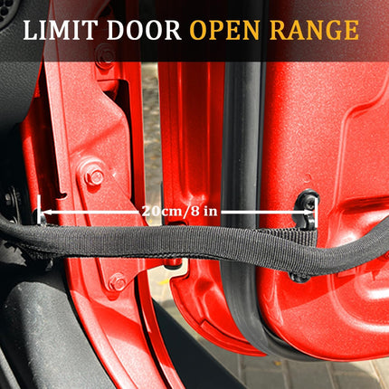 Door Limiting Strap for Jeep Wrangler JK JKU 2007-2018 Heavy Duty Door Straps for Jeep Wire Protecting Harness Door Limiter,Black(2Pack)