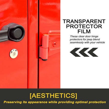 Door Hinge Protector for Jeep Wrangler Door Hinge Covers for Jeep JK Transparent Hinge Protection Film for Jeep Wrangler JK JKU 2007-2018,5Pack