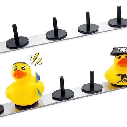 Duck Holders,Magnetic Duck Plugs for Jeep Dashboard Duck Display,Holds up to 12 Ducks,Adjustable Duck Mount,Silver(Does Not Include Rubber Duck)