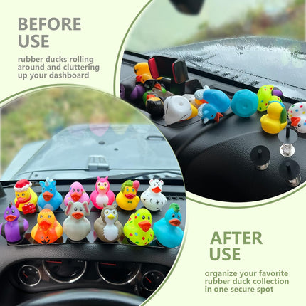 Duck Holders,Magnetic Duck Plugs for Jeep Dashboard Duck Display,Holds up to 12 Ducks,Adjustable Duck Mount,Silver(Does Not Include Rubber Duck)