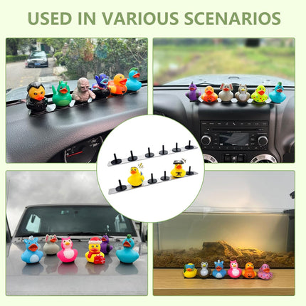 Duck Holders,Magnetic Duck Plugs for Jeep Dashboard Duck Display,Holds up to 12 Ducks,Adjustable Duck Mount,Silver(Does Not Include Rubber Duck)