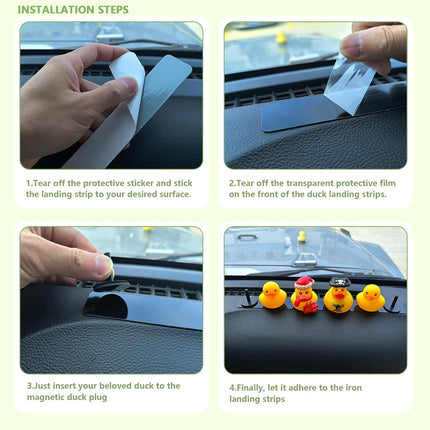 Duck Holders,Magnetic Duck Plugs for Jeep Dashboard Duck Display,Holds up to 12 Ducks,Adjustable Duck Mount,Silver(Does Not Include Rubber Duck)