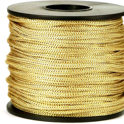 Nylon Satin Cord, 2mm 50 Yards Braided Lift Shade Cord for Necklace Bracelet String Cord, Blind Shade, Trim and Shoelaces (Gold)