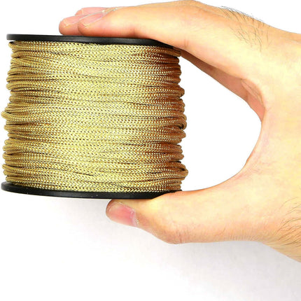 Nylon Satin Cord, 2mm 50 Yards Braided Lift Shade Cord for Necklace Bracelet String Cord, Blind Shade, Trim and Shoelaces (Gold)